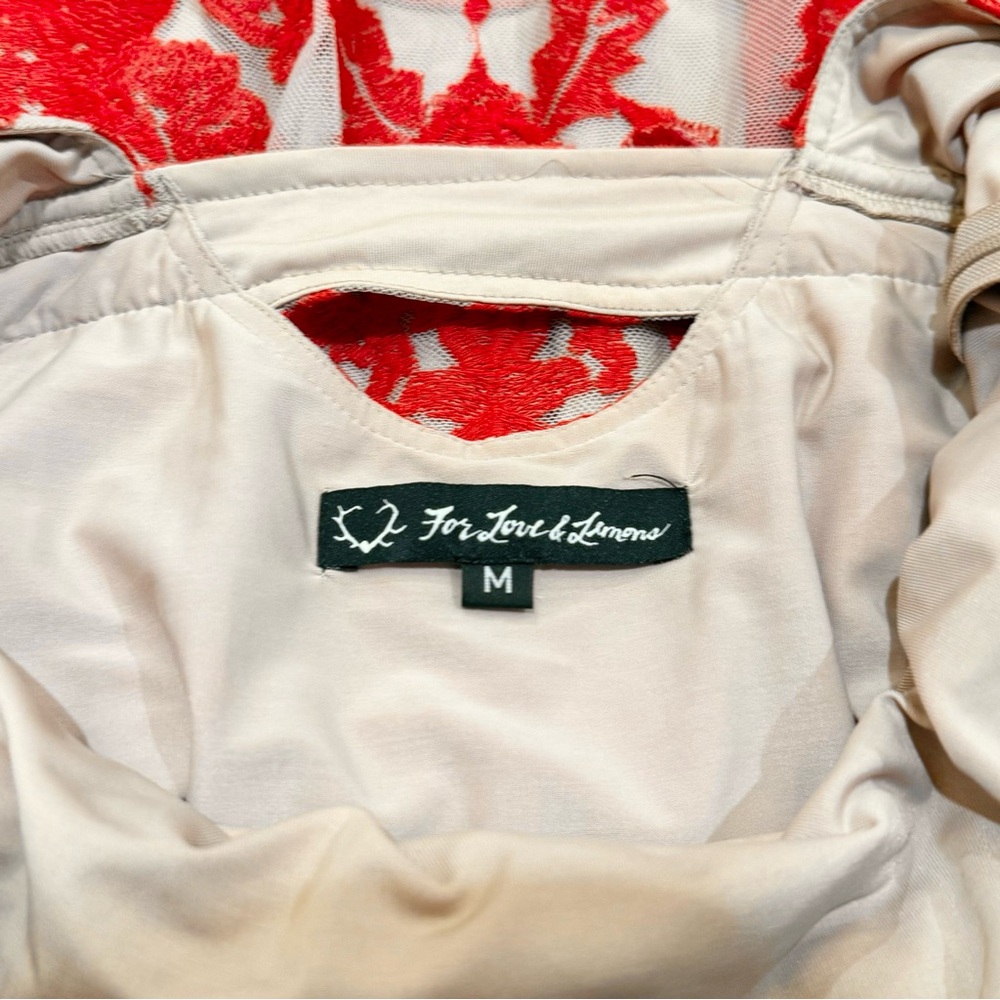 For Love & Lemons San Marcos Red Embroidered Lace Mini Dress - Picture 7 of 7